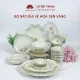 Bộ bát đĩa cao cấp Bát Tràng set 11, 16, 21 sản phẩm  - Họa tiết hoa sen vàng. 