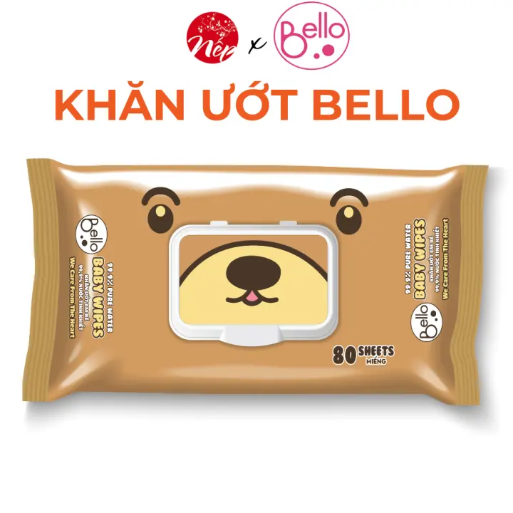 Khăn ướt Bello không mùi cho bé 99,9% nước tinh khiết