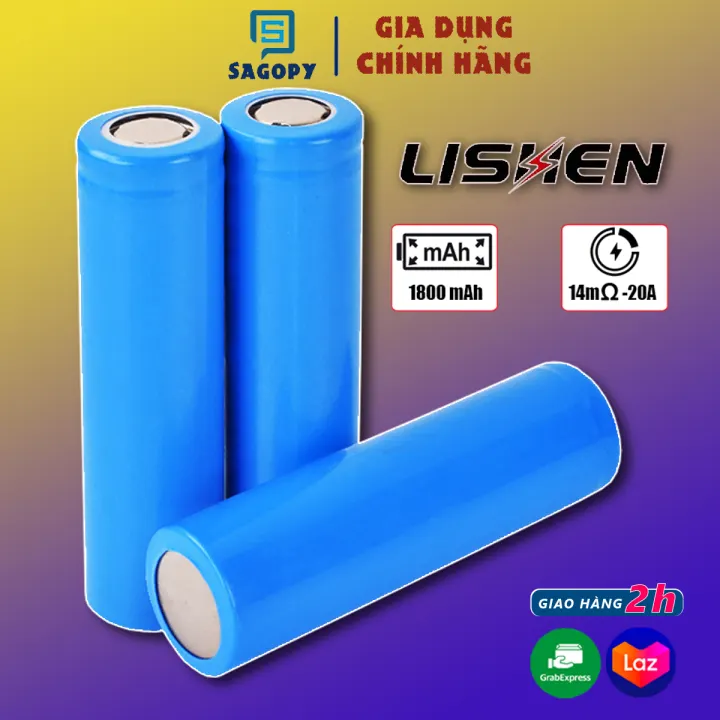 Pin 18650 Lishen dung lượng cao cho sạc dự phòng, tai nghe, cell 18650 pin chính hãng