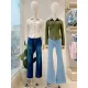 Quần jeans baggy MIEU cạp cao  cotton - JJ06. 