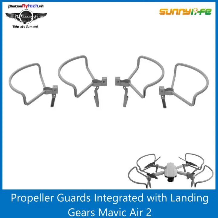 Bộ bảo vệ cánh và chân đôn Mavic Air 2 - propeller guard and extension landing gear for Mavic Air 2 - Sunnylife - Giúp bảo bệ cánh khi bay, chân đôn giúp bảo vệ camera gimbal thân máy khi hạ cánh - Nhỏ gọn, dễ lắp đặt
