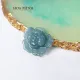 Charm đá ngọc Cẩm Thạch cham khắc hình hoa sen bình an size 16.6 x 15.3mm C0227 Hoa Minh Gem. 