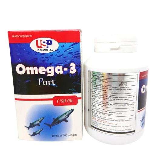 Viên Omega 3 Sụn Cá Mập OMEGA 3 Fort US Pharma USA - Hộp 100 viên - Hỗ trợ  não và trí nhớ | VitaminDep.com