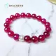 Vòng tay phong thủy đá Mã Não ruby hồng tím size 10 li mix charm bạc lu thống sang trọng, hợp mệnh Hỏa Thổ | Hoa Minh Gem. 
