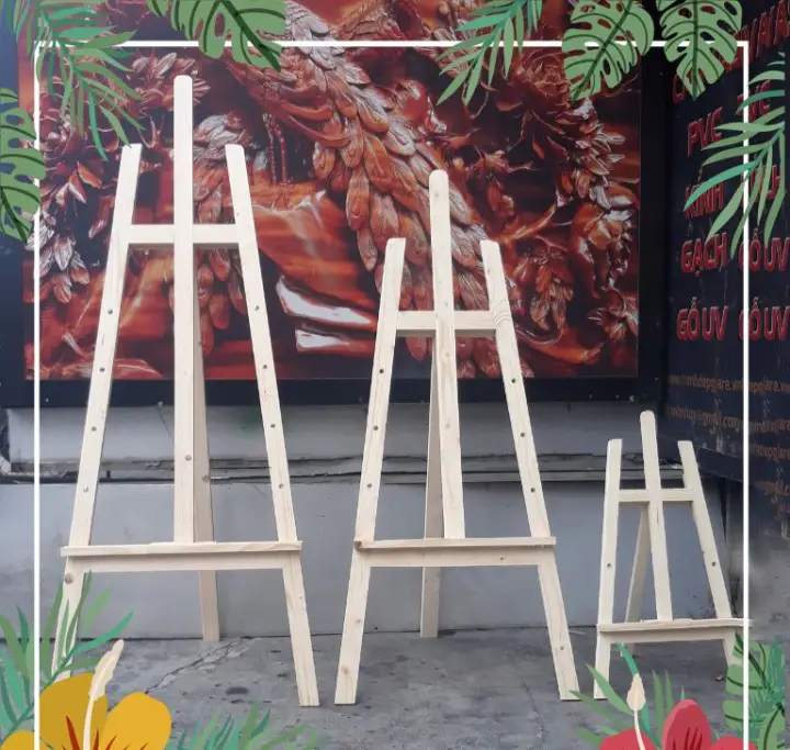Giá vẽ tranh [3 SIZE ] Gỗ Thông Tự Nhiên , Các Loại Cỡ , ( Kích Thước 36*65 , 55*130 và 65*150 )