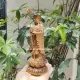 Tượng phật Địa Tạng Vương bồ tát gỗ bách xanh cao 20 cm. 