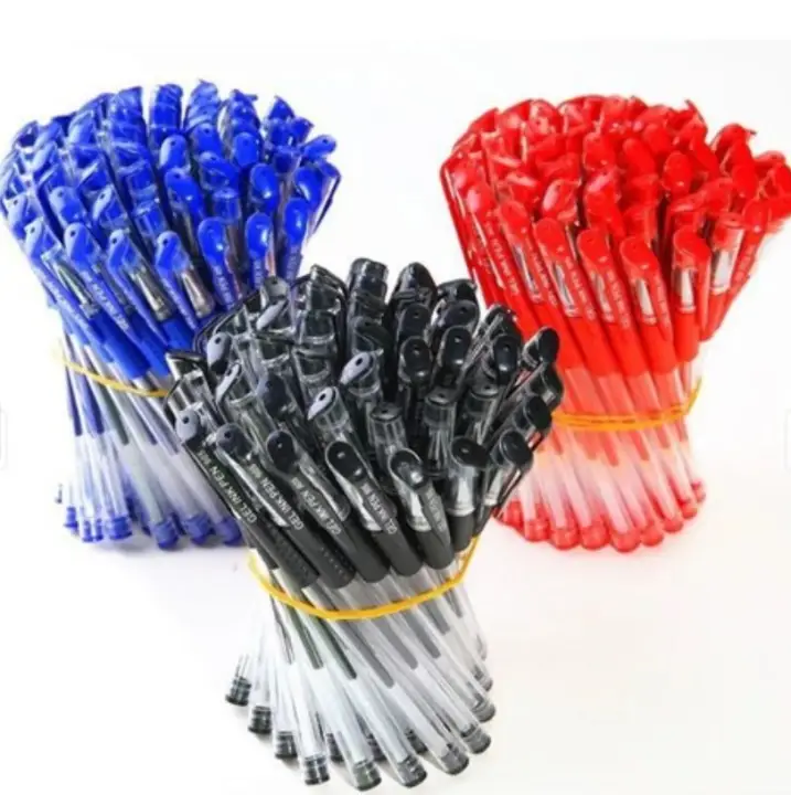 Bộ 50 bút bi nước viết êm tay không lem mực ra tay, bút bi giá rẻ sẵn 3 màu đen xanh đỏ, đồ dùng văn phòng phẩm cho học sinh, văn phòng