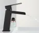 Vòi lavabo nóng lạnh thấp Inox đen vuông cao cấp MS2. 