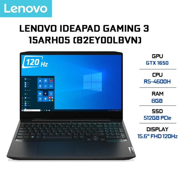 Laptop Lenovo IdeaPad Gaming 3 15ARH05 82EY00LBVN – R5-4600H | 8GB | 512GB | VGA GTX 1650 4GB | 15.6” FHD 120Hz | Win 10