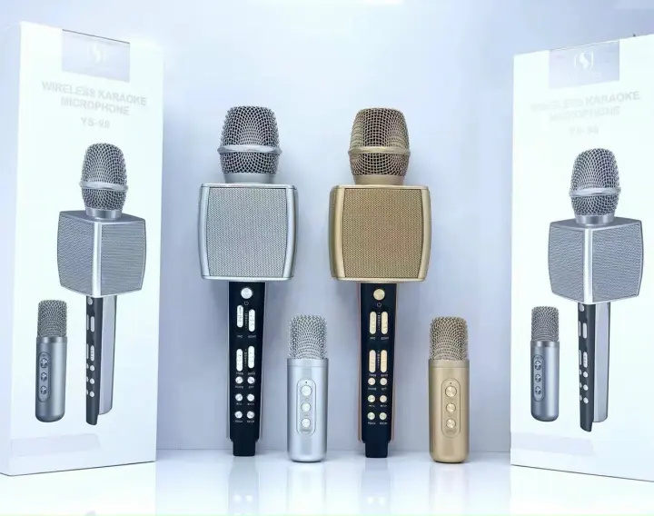 Micro Karaoke Bluetooth YS98 Tặng Kèm 1 micro song ca, Loa mic bluetooth YS98 là dòng Micro Karaoke Bluetooth cao cấp tích hợp nhiều tính năng như,chỉnh tone giọng,nghe nhạc,hát Karaoke trên điện thoại , smart TV, thu âm, livestream BH 12T