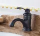Vòi lavabo thấp cổ màu đen hợp kim đồng MS2. 
