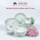 Bộ bát đĩa cao cấp Bát Tràng set 11, 16, 21 sản phẩm - Họa tiết hoa đào xanh. 