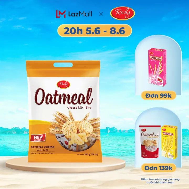 Bánh yến mạch Richy - Vị phô mai gói 220g