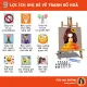 Tranh Tô Màu Số Hoá Các Con Vật Size Nhỏ Cho Bé Từ 6-12 Tuổi Căng Sẵn Khung 20x20cm. 