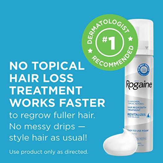 Thuốc mọc tóc Minoxidil 5 Rogaine Mens Foam dạng bọt dành cho nam giới   Toppik