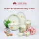 Bộ bát đĩa vẽ hoa mai vàng cao cấp Bát Tràng. 
