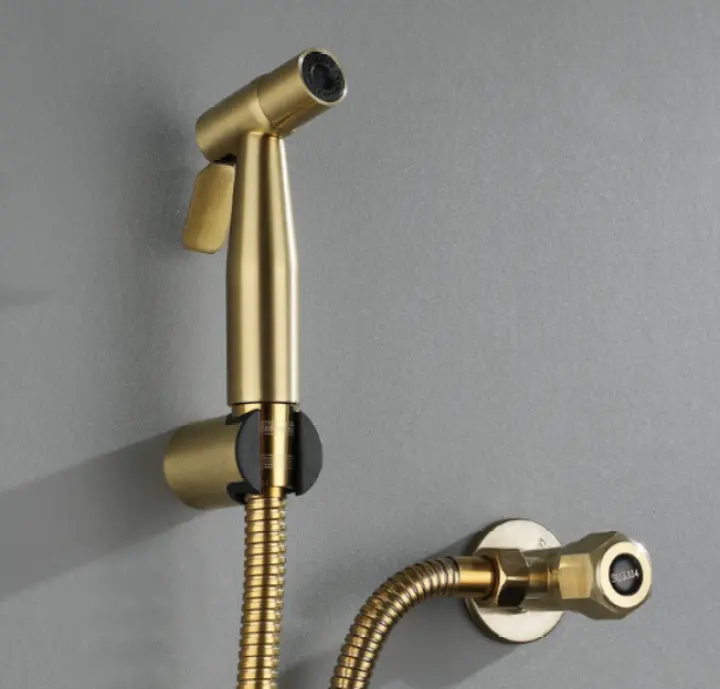 Vòi xịt nhà vệ sinh cao cấp màu vàng Inox 304