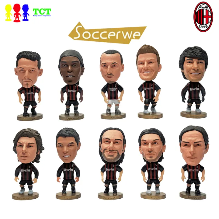 Tượng cầu thủ Soccerwe đội hình Ac Milan điều chỉnh được các khơp trang trí bàn làm việc, ô tô, quà tặng sinh nhật