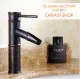 Vòi lavabo nóng lạnh giả cổ thấp màu đen MS2. 