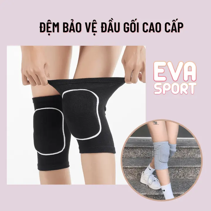 Băng gối thể thao có đệm gối cao cấp - Đai cuốn bảo vệ đầu gối tập gym yoga EVASPORT