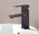 Vòi Lavabo nóng lạnh màu đen cao cấp - Inox 304 - hình vuông. 