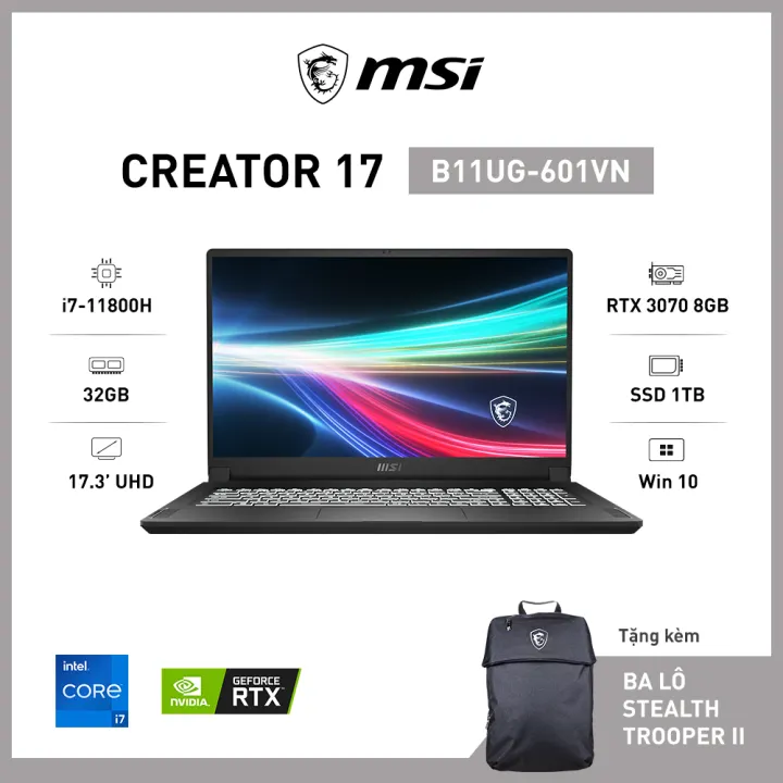MSI Creator 17 B11UG-601VN (i7-11800H | 32GB | 1TB |...