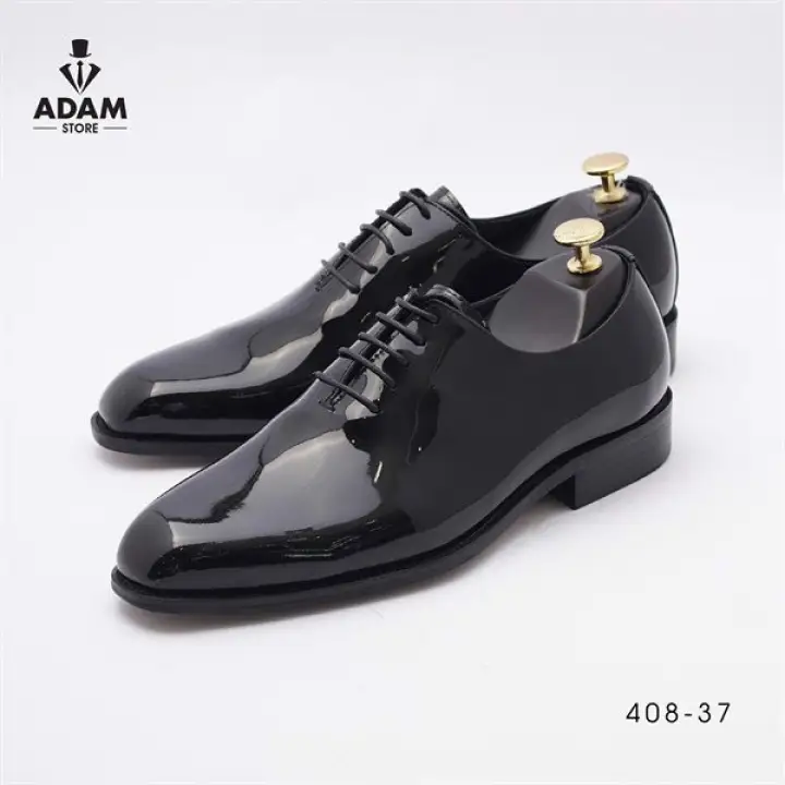 Giày da oxford nam trơn bóng buộc dây 408-37