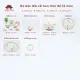 Bộ bát đĩa vẽ hoa đào đỏ cao cấp Bát Tràng. 