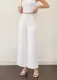 Quần culottes MIEU trơn dài - HM12 (Kem Lá/Trắng). 