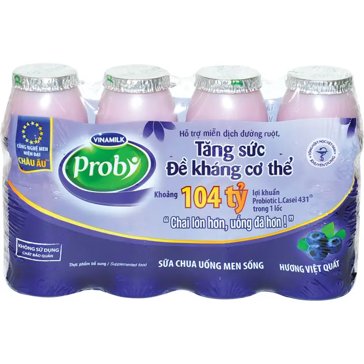 Sữa chua uống vinamilk Probi việt quất 130ml*4