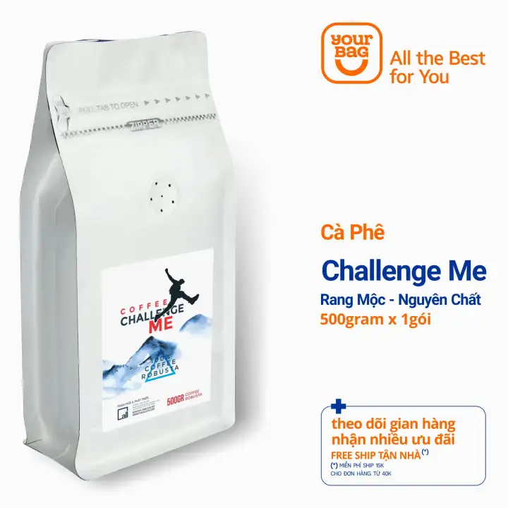 Cà Phê Challenge Me (500gr x 01gói), Rang Mộc Xay Sẵn, Vị đắng, hậu mạnh Gu Cà Phê Espresso, Cà Phê Nguyên Chất pha phin và pha máy – yourbag – No Brand – top1shop