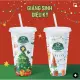 Ly Noel tuần lộc / tai thỏ Phúc Long nhựa 420ml/ NEW FULL BOX. 