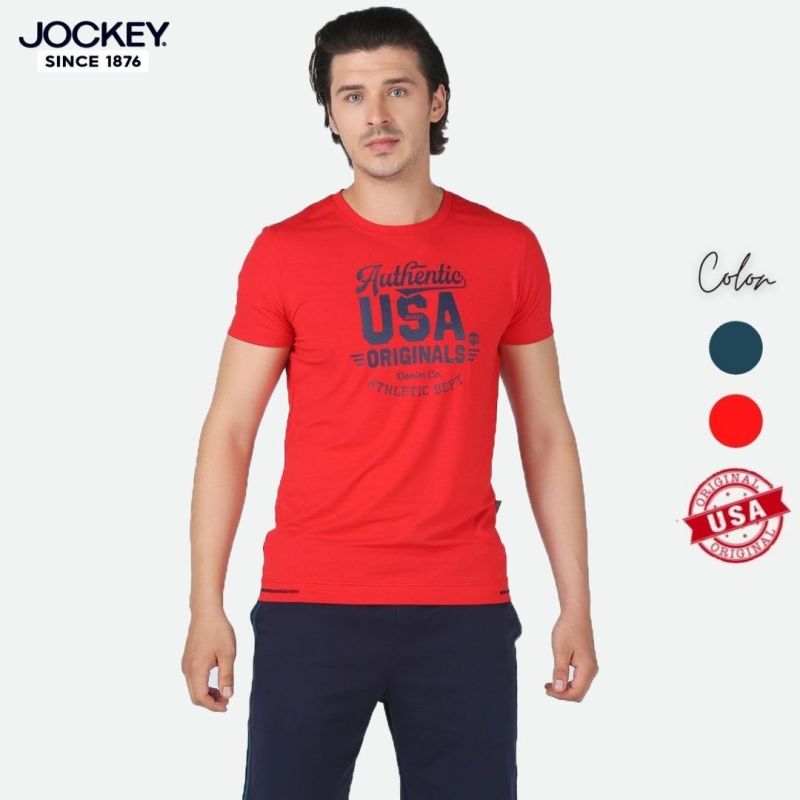 Áo Phông Nam Jockey Thun Bambo Ngắn Tay In Chữ USA - JUMT0422
