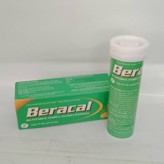 BERACAL - Viên sủi cam cung cấp vitamin hỗ trợ tăng sức đề kháng ( tuýp 10 viên)