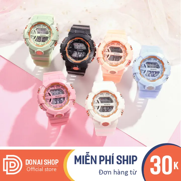 Đồng hồ thời trang thể thao nam nữ Sport S158 mặt tròn hiển thị full chức năng, dây cao su bền bỉ có chống nước