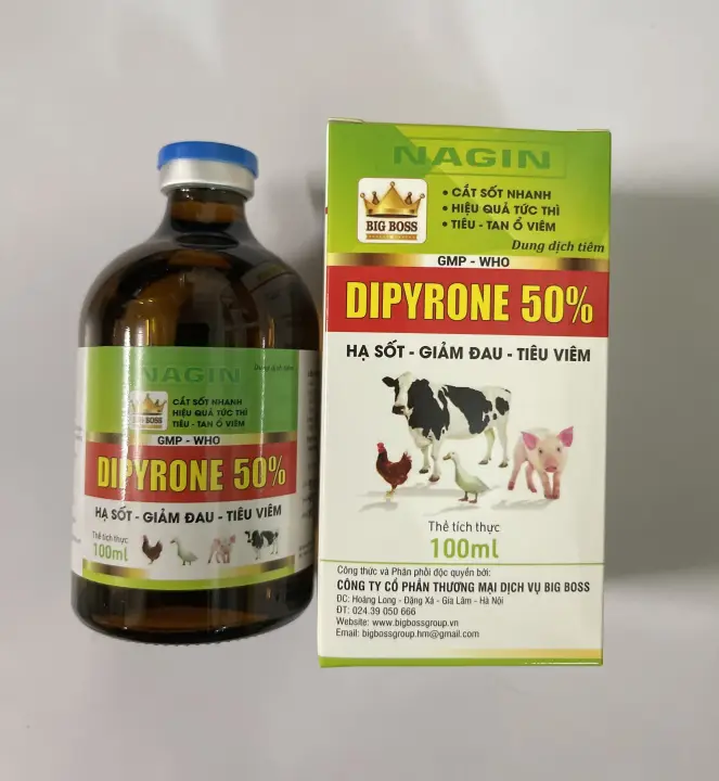 Dypyrone 50% hạ sốt tiêu viêm dùng cho heo thịt, heo nái, bò sữa