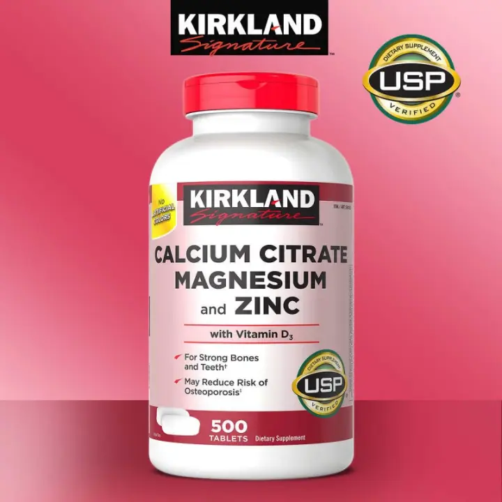 [HCM]Thực Phẩm Chức Năng Hỗ Trợ Xương Khớp Kirkland Calcium Citrate Magnesium and Zinc With Vitamin D3 Hộp 500 viên - Kirkland Nhập Mỹ