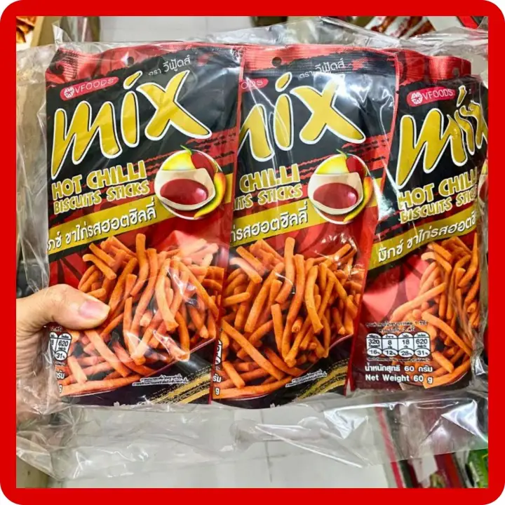 Bịch 6 gói Bim bim que Mix Vfoods Thái Lan giá rẻ đủ vị 60g