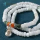 Vòng tay vòng chuỗi Ngọc Cẩm Thạch trắng nếp 5.7 li kiểu bánh xe quấn 3 vòng, phối charm túi tiền bạc, viên Cẩm Thạch Huyết | Hoa Minh Gem. 