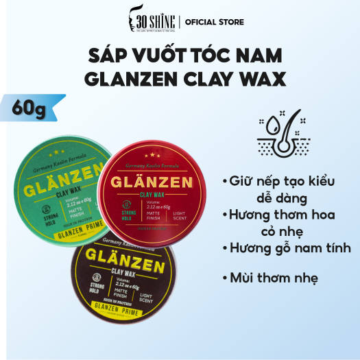 Sáp vuốt tóc Glanzen Clay 60g  Shopee Việt Nam