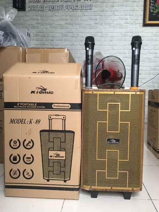 [HCM]Loa Vali Kéo Di Động Tặng Kèm 2 Micro Không Dây Karaoke Bluetooth K89 Âm Thanh Siêu Đỉnh 300W