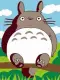 Tranh sơn dầu số hoá có khung LIM Art -Tranh tô màu theo số hoạt hình Ghibli Totoro. 