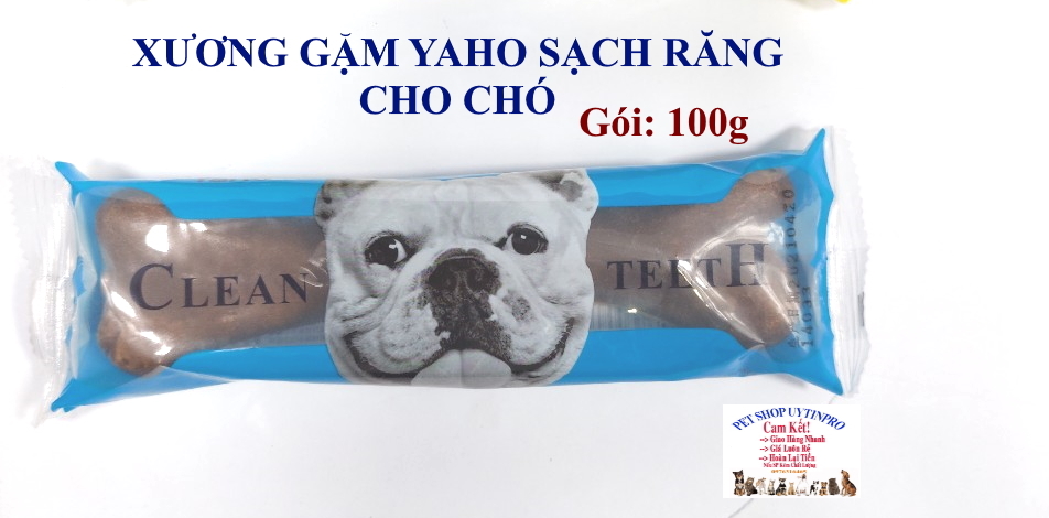 XƯƠNG GẶM CHO CHÓ THÚ CƯNG Yaho Clean Teeth Hình cục xương Gói 100g Giúp sạch răng Thơm miệng Loại bỏ mảng bám răng