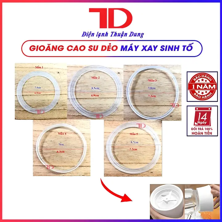 Gioăng máy xay sinh tố cho các loại máy thông dụng, phụ tùng máy xay sinh tố - Điện lạnh Thuận Dung