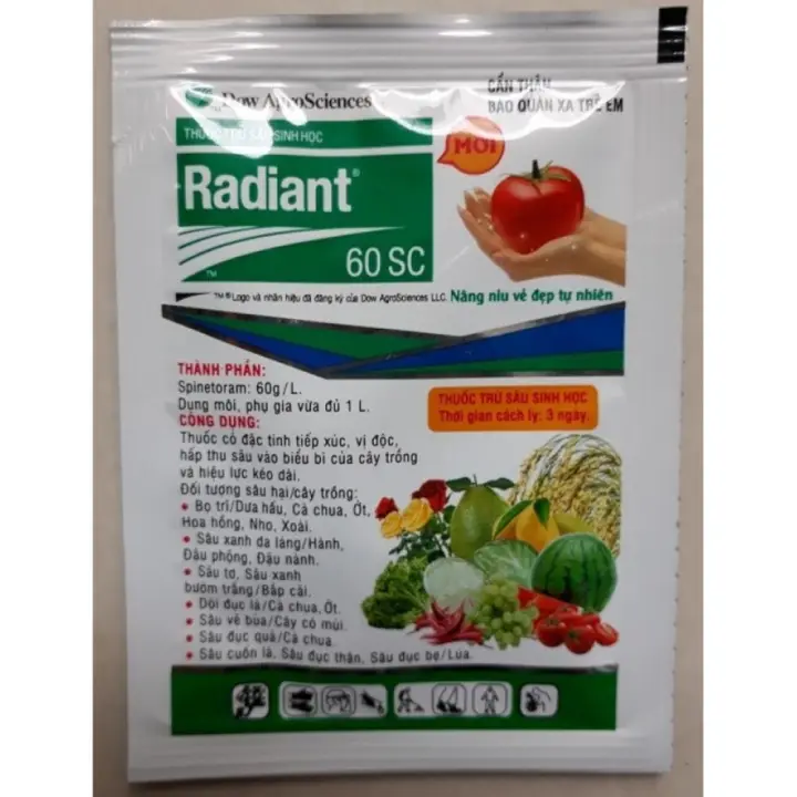 Thuốc trừ sâu sinh học Radiant phòng trừ các loại sâu, bọ trĩ trên rau củ quả