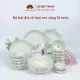 Bộ bát đĩa cao cấp Bát Tràng set 11, 16, 21 sản phẩm  - Họa tiết hoa sen vàng. 