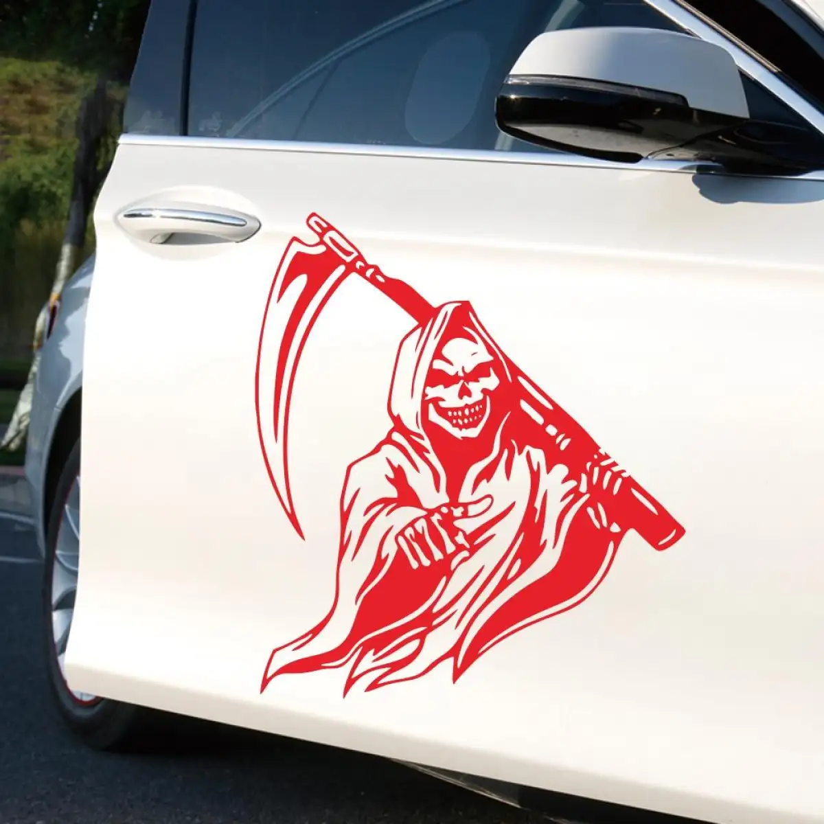 Da Pelekat Kereta Tengkorak Reaper Suram Corak Decal Mesin Lori 