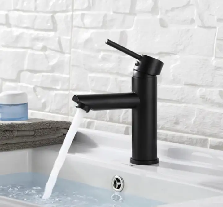 Vòi Lavabo nóng lạnh màu đen cao cấp - Inox 304- style 2