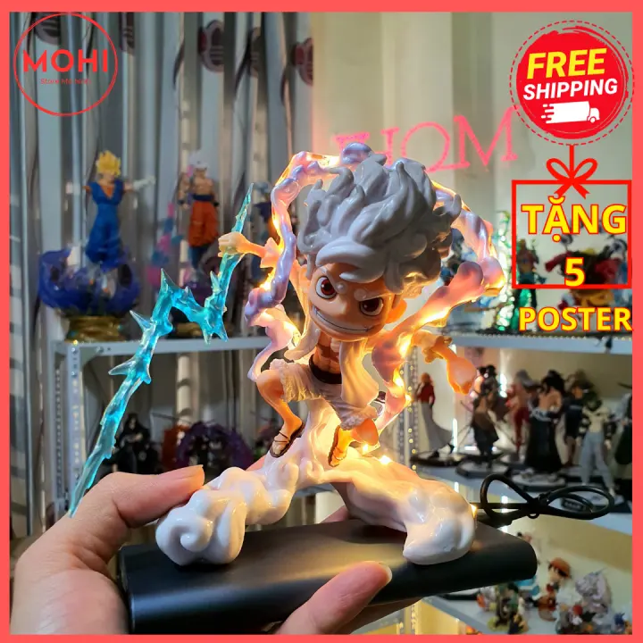 Mô hình Luffy Gear 5 Cầm Sét siêu đẹp, có hộp màu, cao 16cm ( Tặng 5 Poster miễn phí )