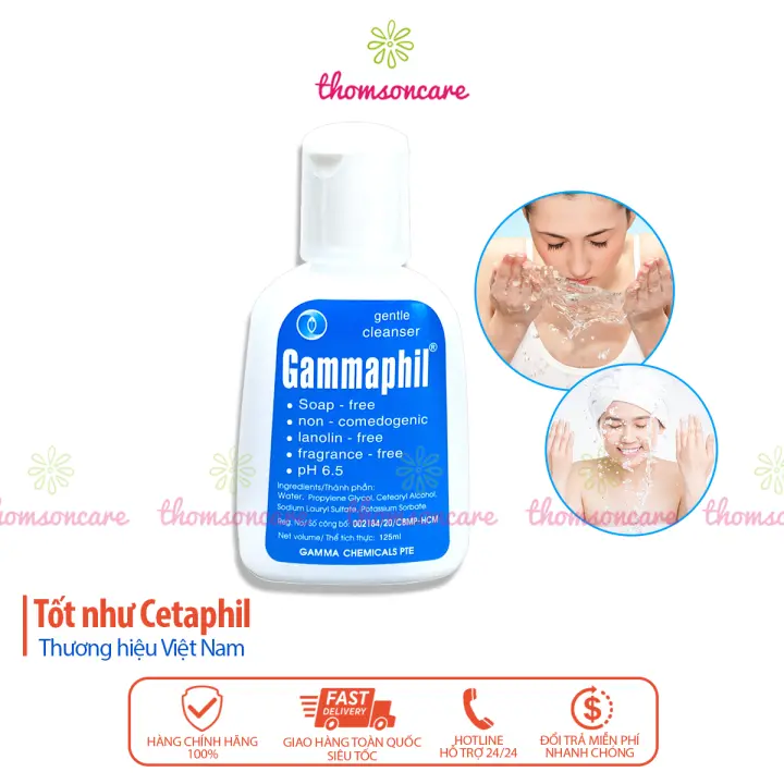 Sữa rửa mặt Gammaphil Cho da nhờn, da khô, da nhạy cảm 125ml – srm trung tính dịu nhẹ không xà phòng